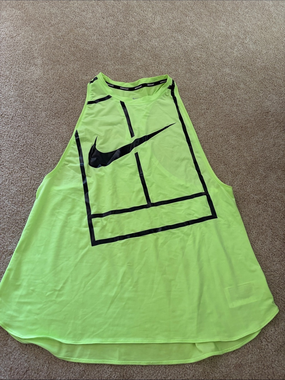 Nike Bright Neon Green Tank Top with Black Logo